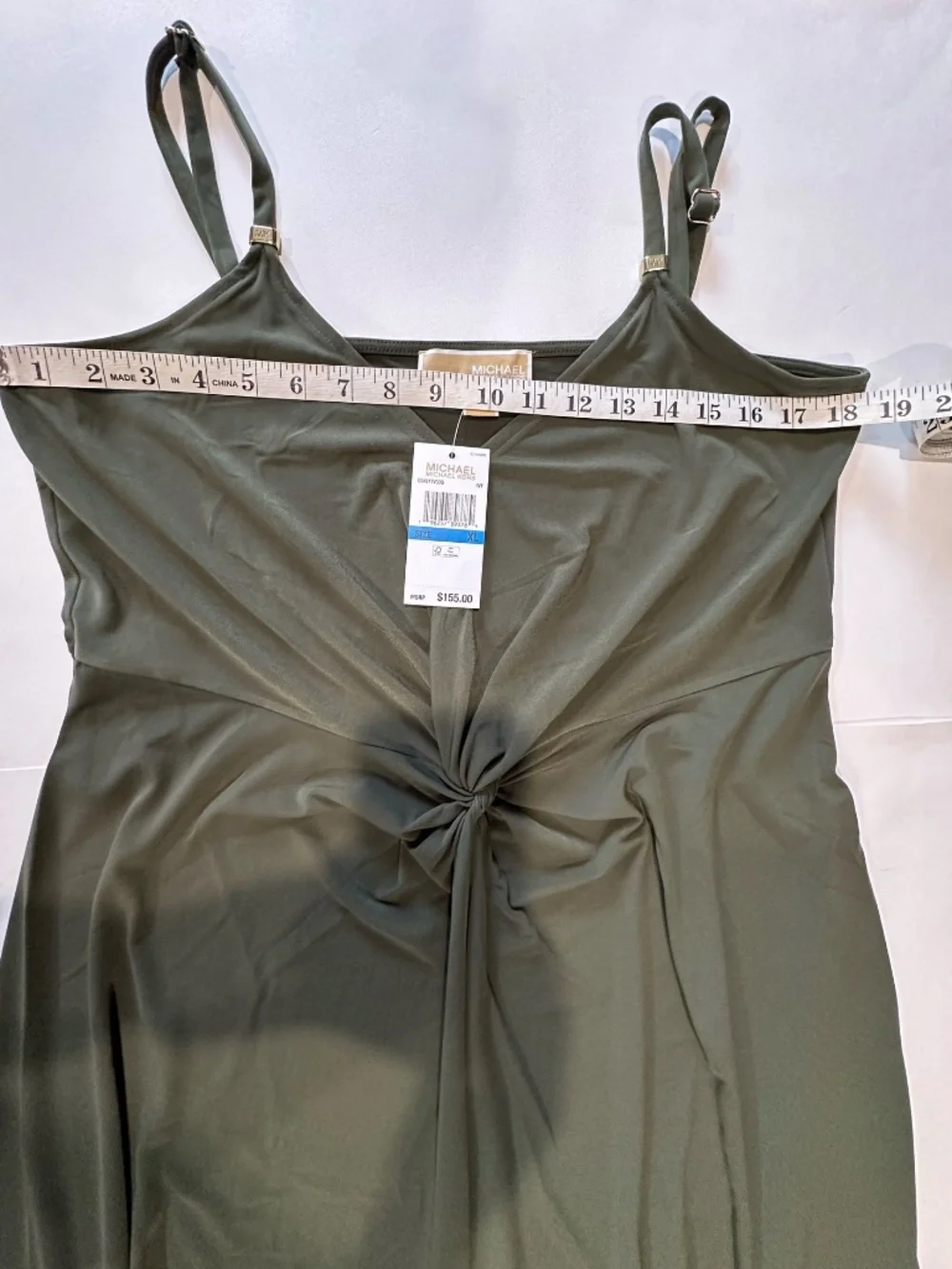 Michael Kors Women's Knot Front Sleeveless Green Dress - Size XL - NEW With Tags